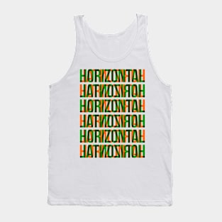 Horizontal Typography Stack (Green Orange) Tank Top